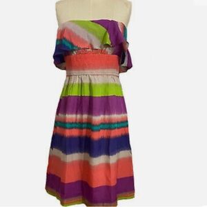 SHOSHANNA Bright Striped Strapless Dress
